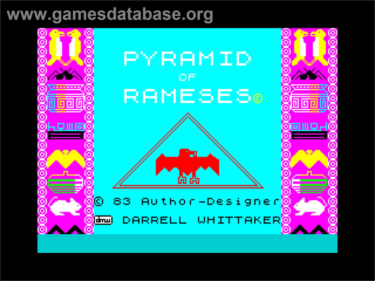 Pyramid Of Rameses - Sinclair ZX Spectrum - Artwork - Title Screen