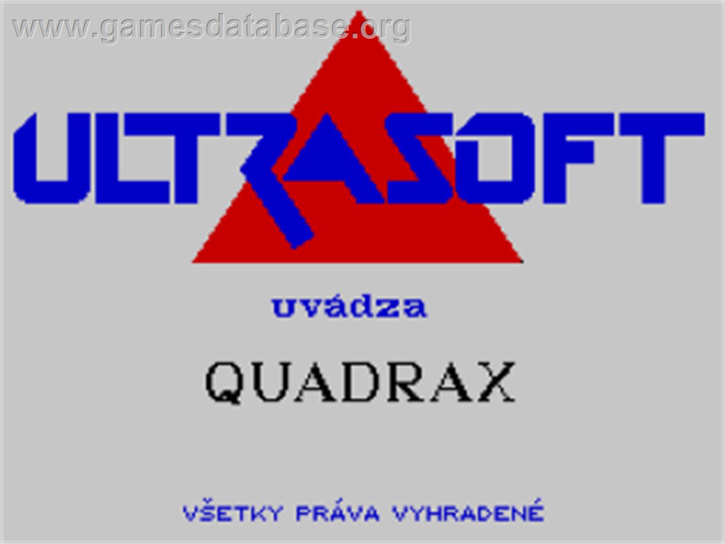Quadrax - Sinclair ZX Spectrum - Artwork - Title Screen
