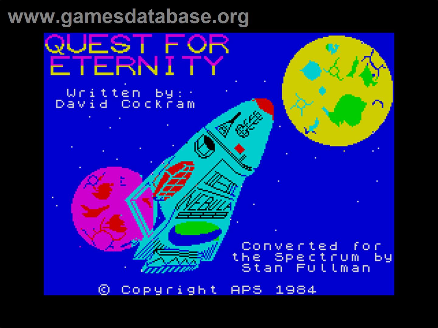 Quest For Eternity - Sinclair ZX Spectrum - Artwork - Title Screen