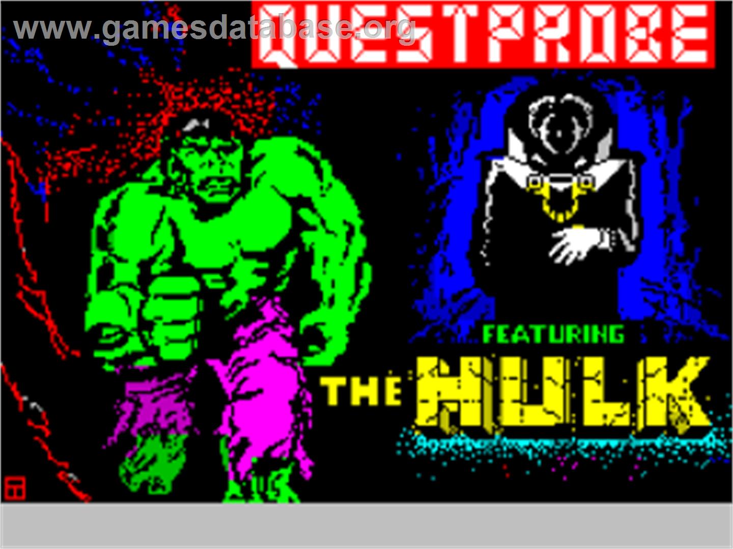Questprobe Featuring The Hulk - Sinclair ZX Spectrum - Artwork - Title Screen