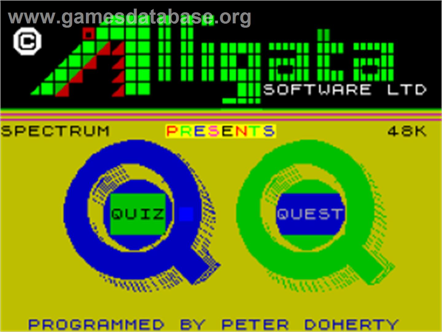 Quiz Quest - Sinclair ZX Spectrum - Artwork - Title Screen