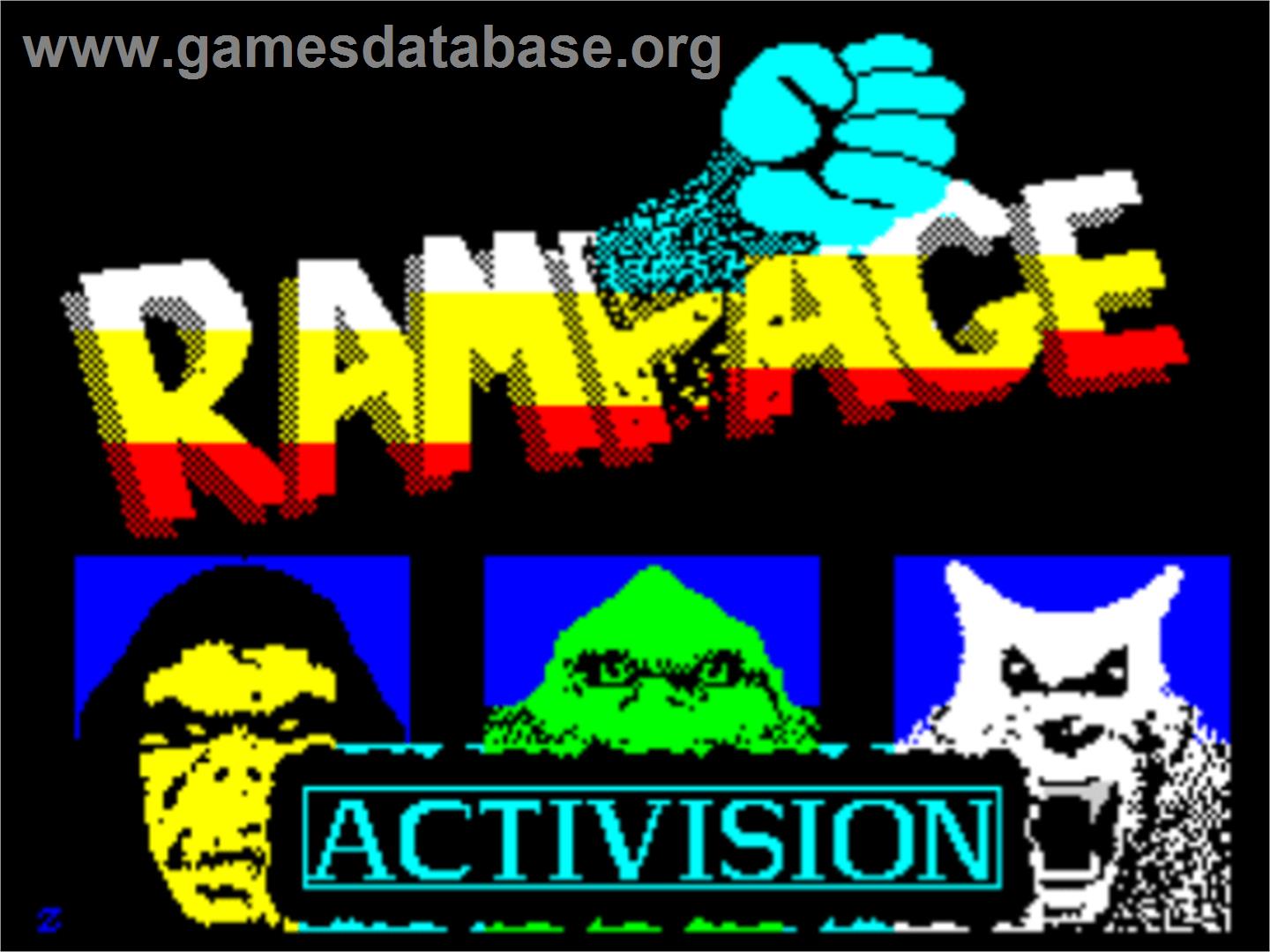 Rampage - Sinclair ZX Spectrum - Artwork - Title Screen