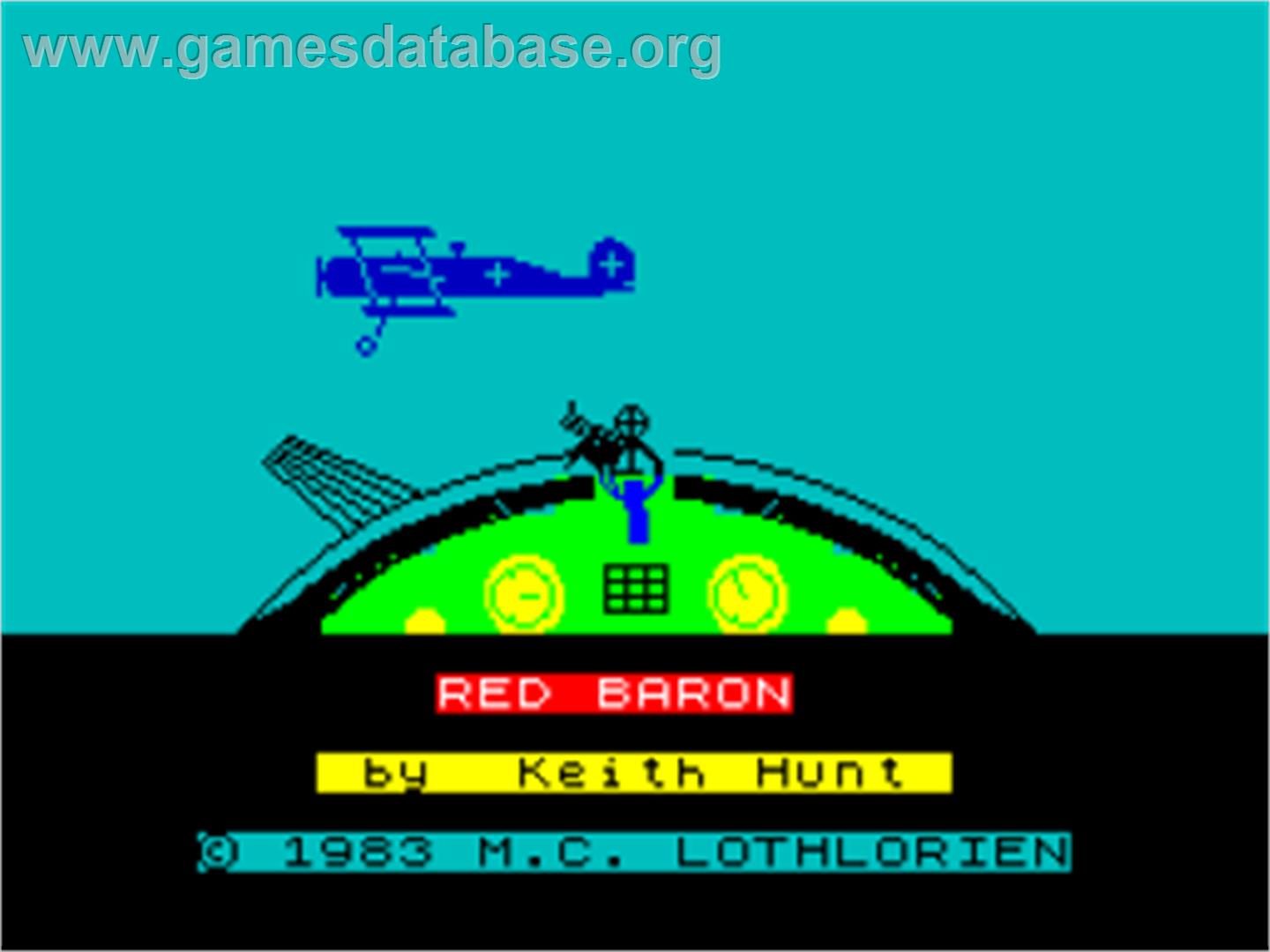Red Baron - Sinclair ZX Spectrum - Artwork - Title Screen