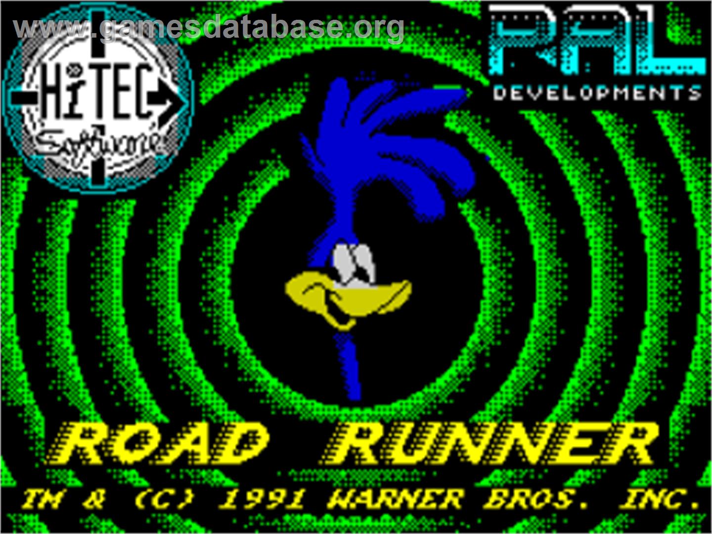 Road Runner And Wile E. Coyote - Sinclair ZX Spectrum - Artwork - Title Screen
