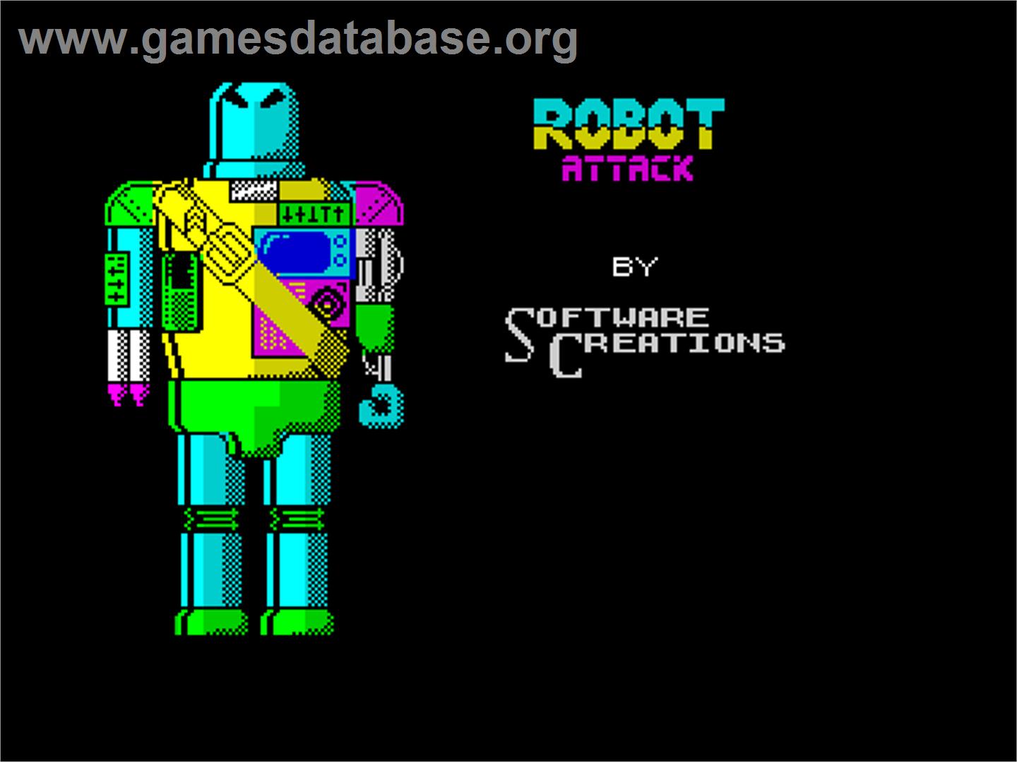 Robot Attack - Sinclair ZX Spectrum - Artwork - Title Screen
