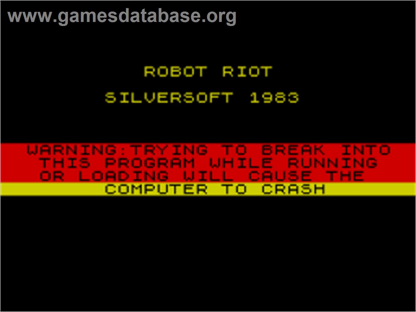 Robot Riot - Sinclair ZX Spectrum - Artwork - Title Screen