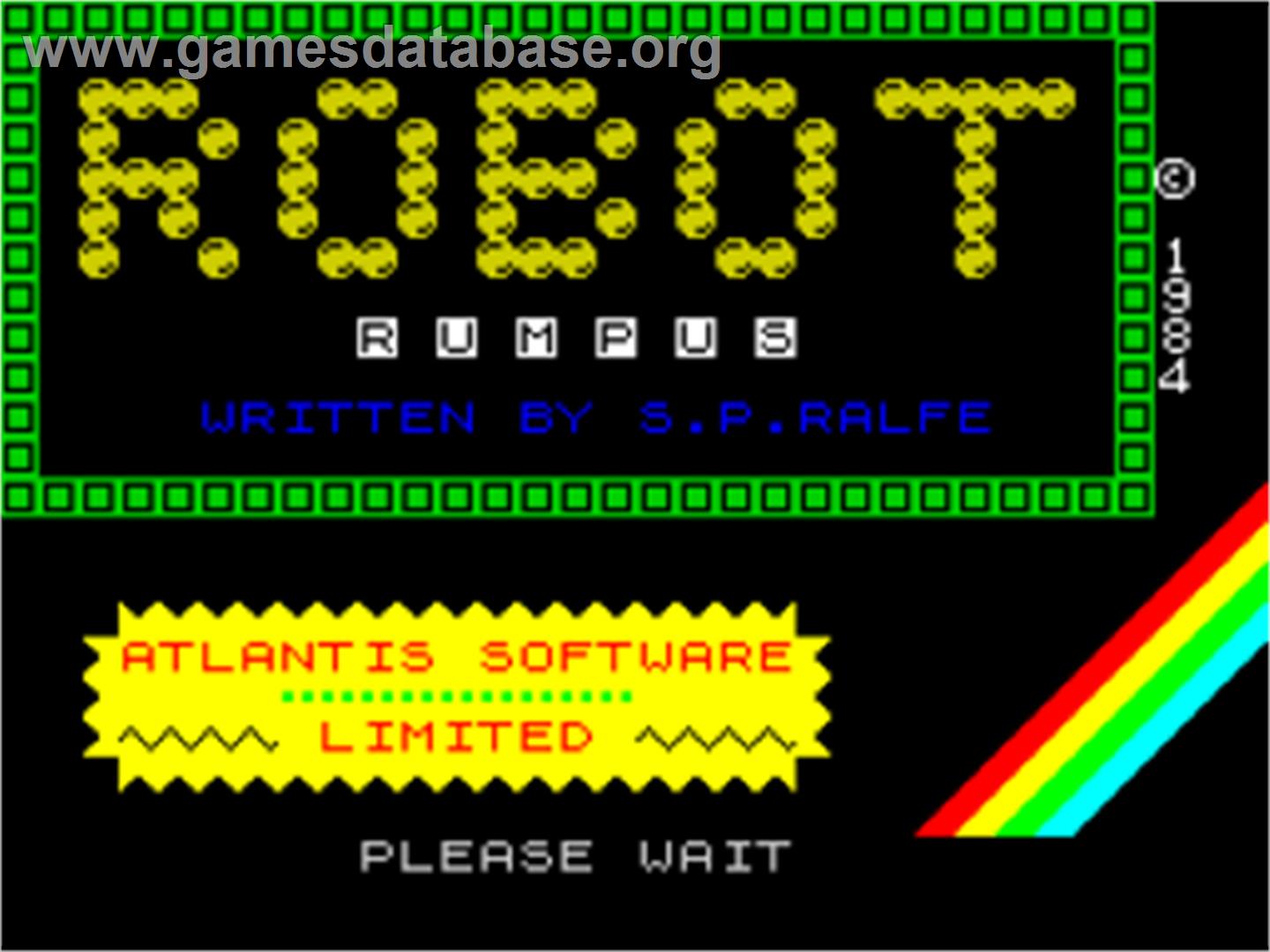 Robot Rumpus - Sinclair ZX Spectrum - Artwork - Title Screen