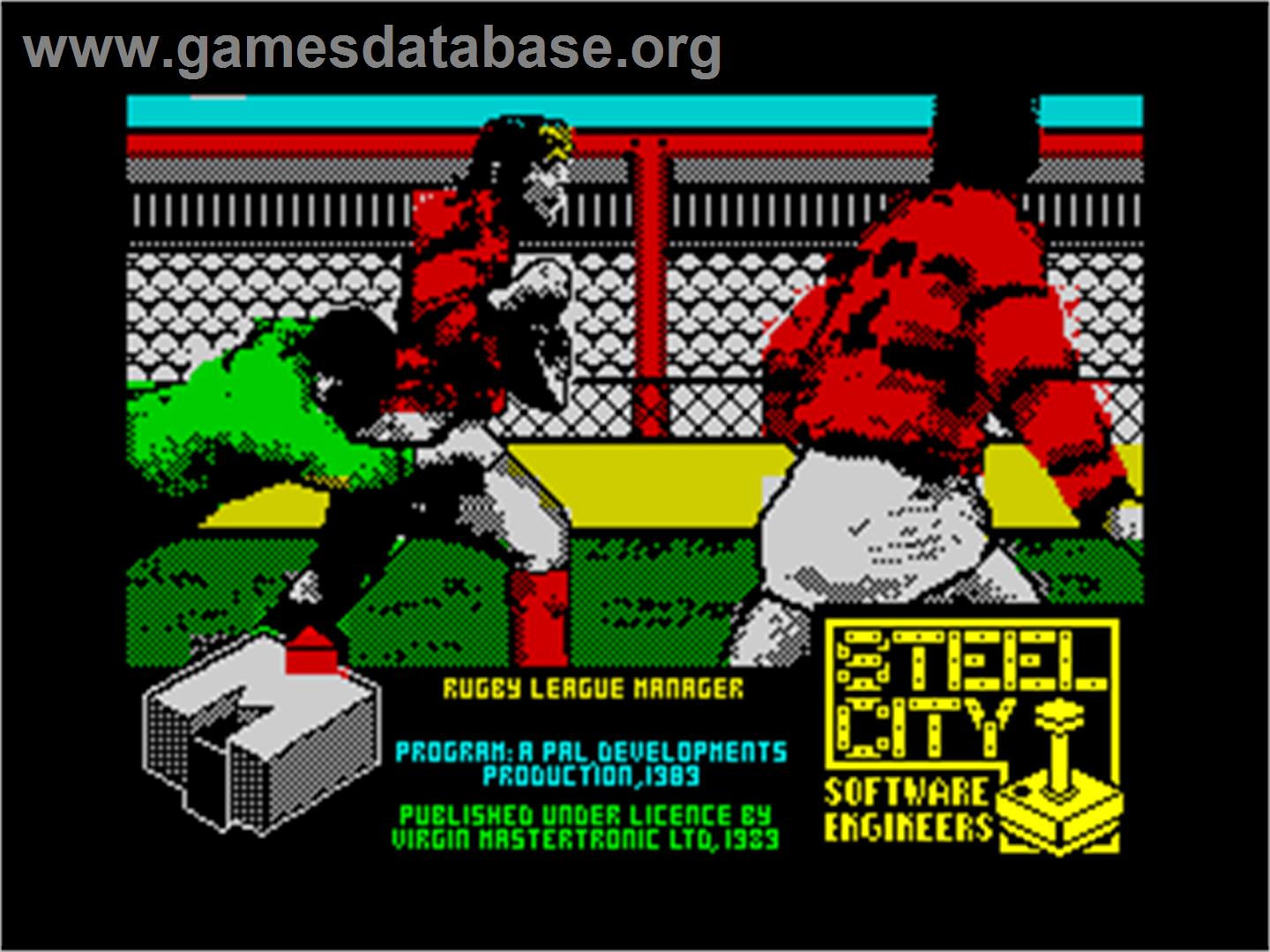 Rugby Manager - Sinclair ZX Spectrum - Artwork - Title Screen