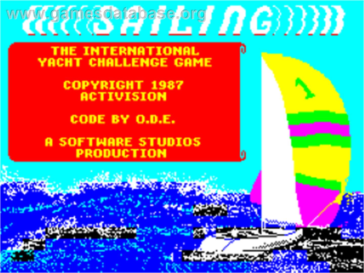 Sailing - Sinclair ZX Spectrum - Artwork - Title Screen