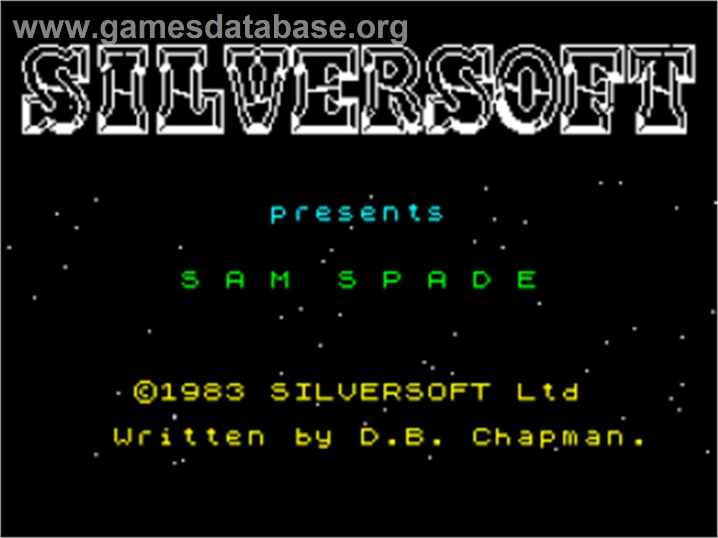 Sam Spade - Sinclair ZX Spectrum - Artwork - Title Screen