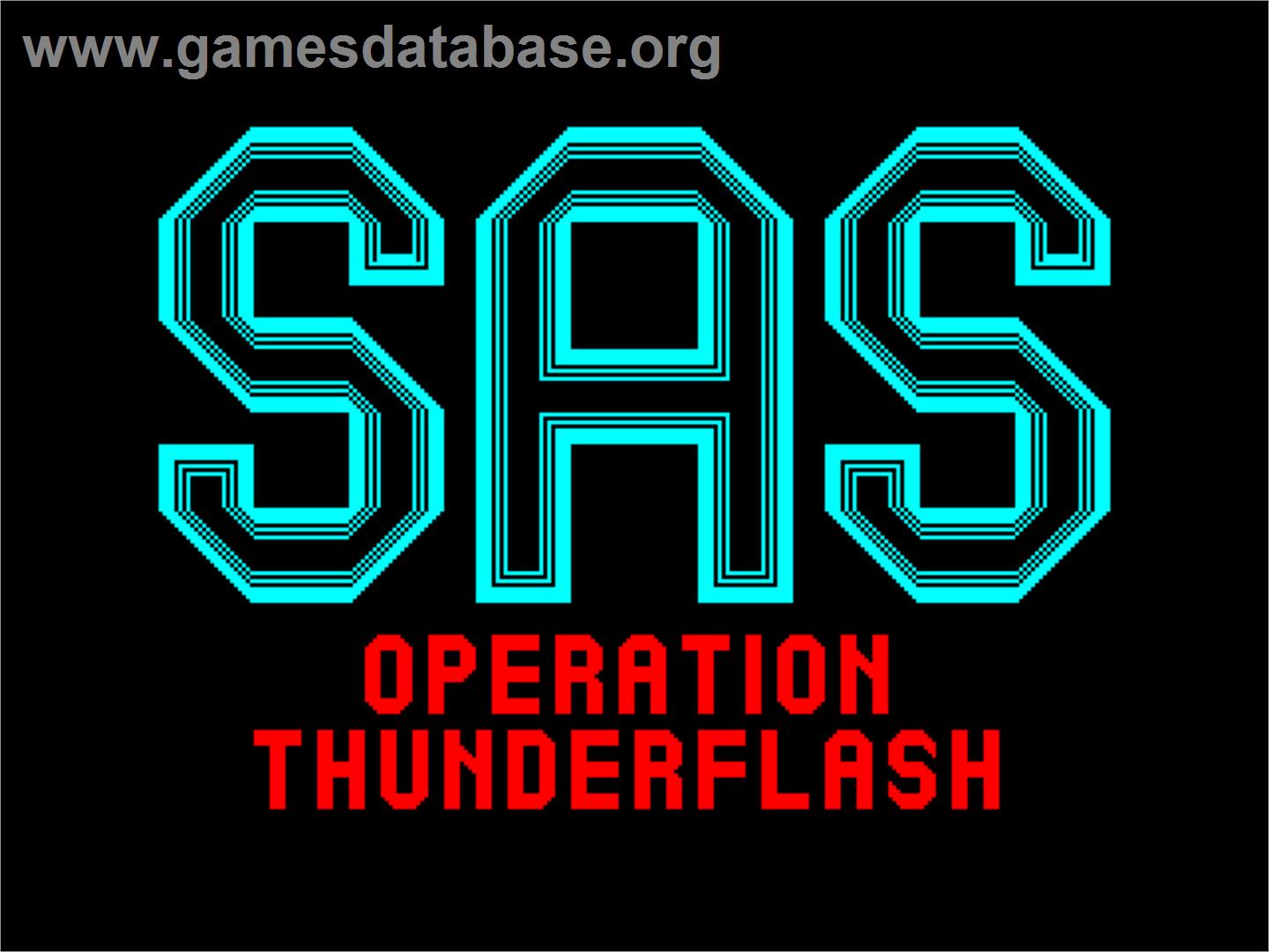 Sas - Operation Thunderflash!! - Sinclair ZX Spectrum - Artwork - Title Screen
