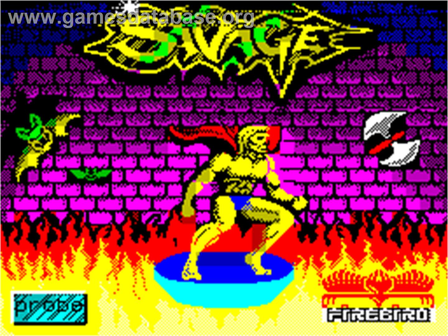 Savage - Sinclair ZX Spectrum - Artwork - Title Screen