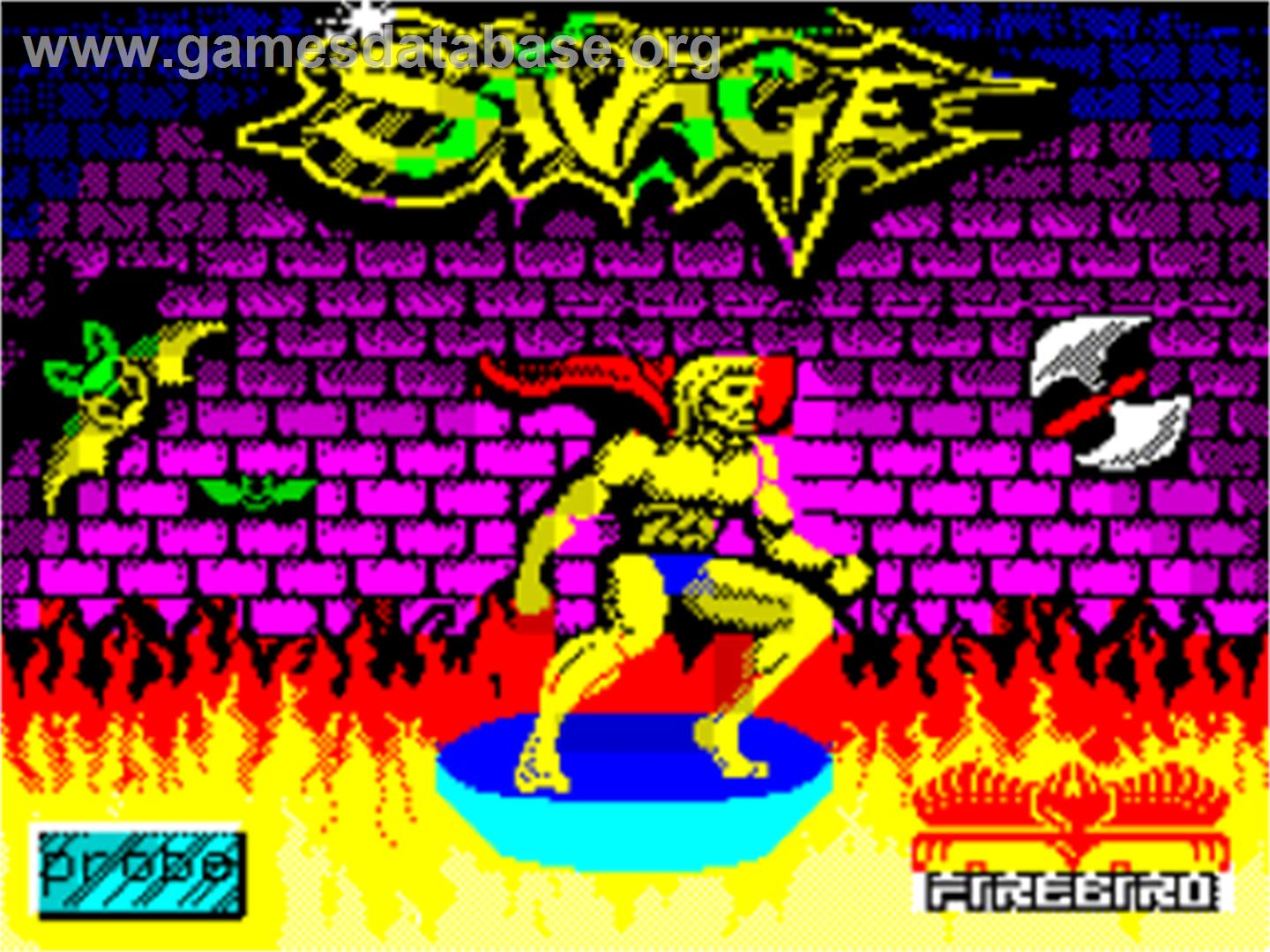Savage - Sinclair ZX Spectrum - Artwork - Title Screen
