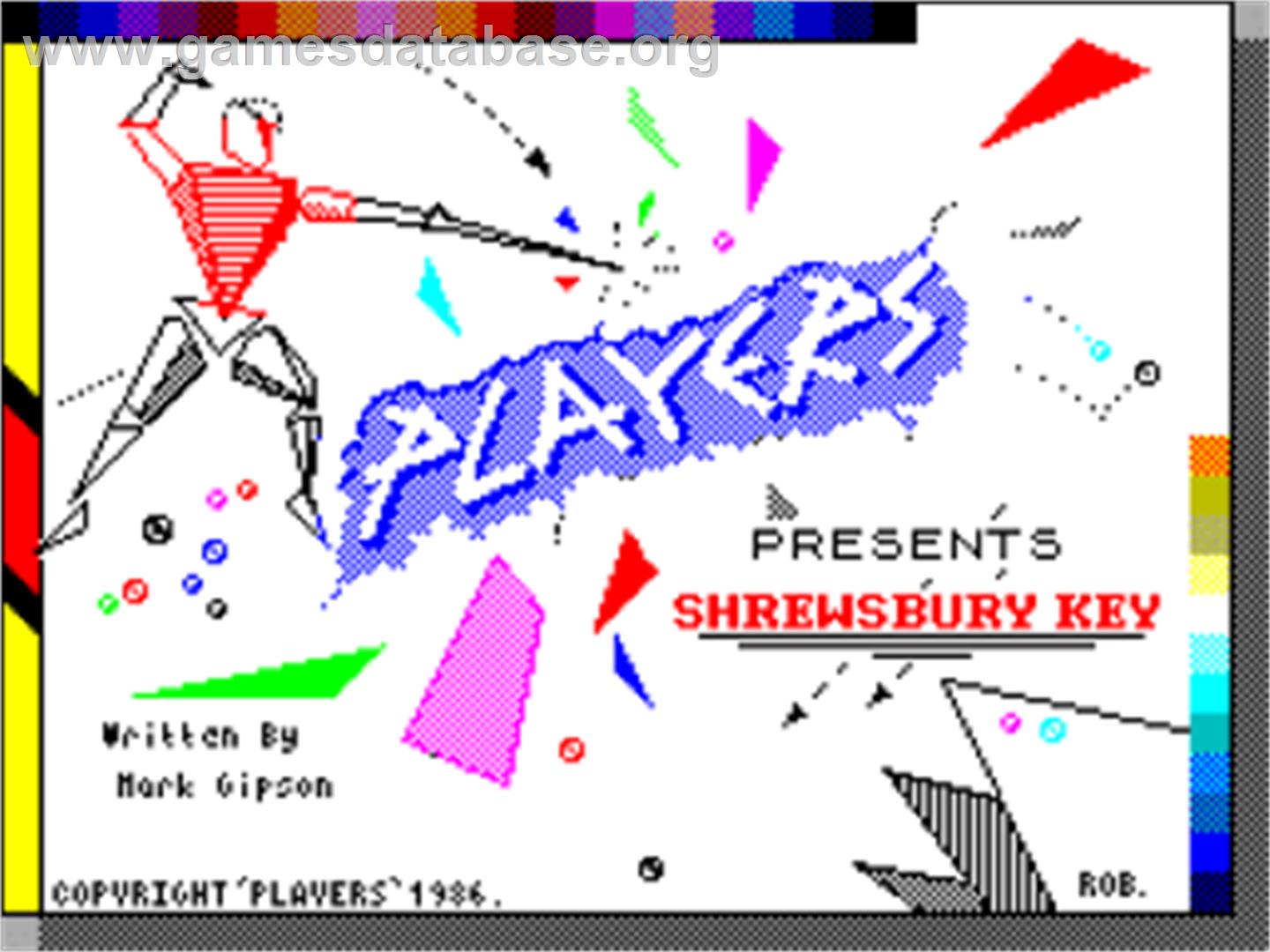 Shrewsbury Key - Sinclair ZX Spectrum - Artwork - Title Screen