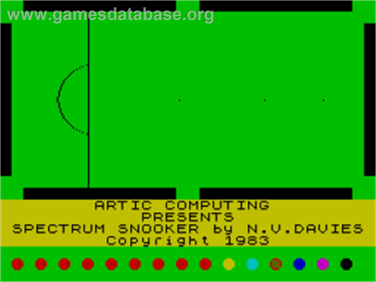 Snooker (Visions) - Sinclair ZX Spectrum - Artwork - Title Screen