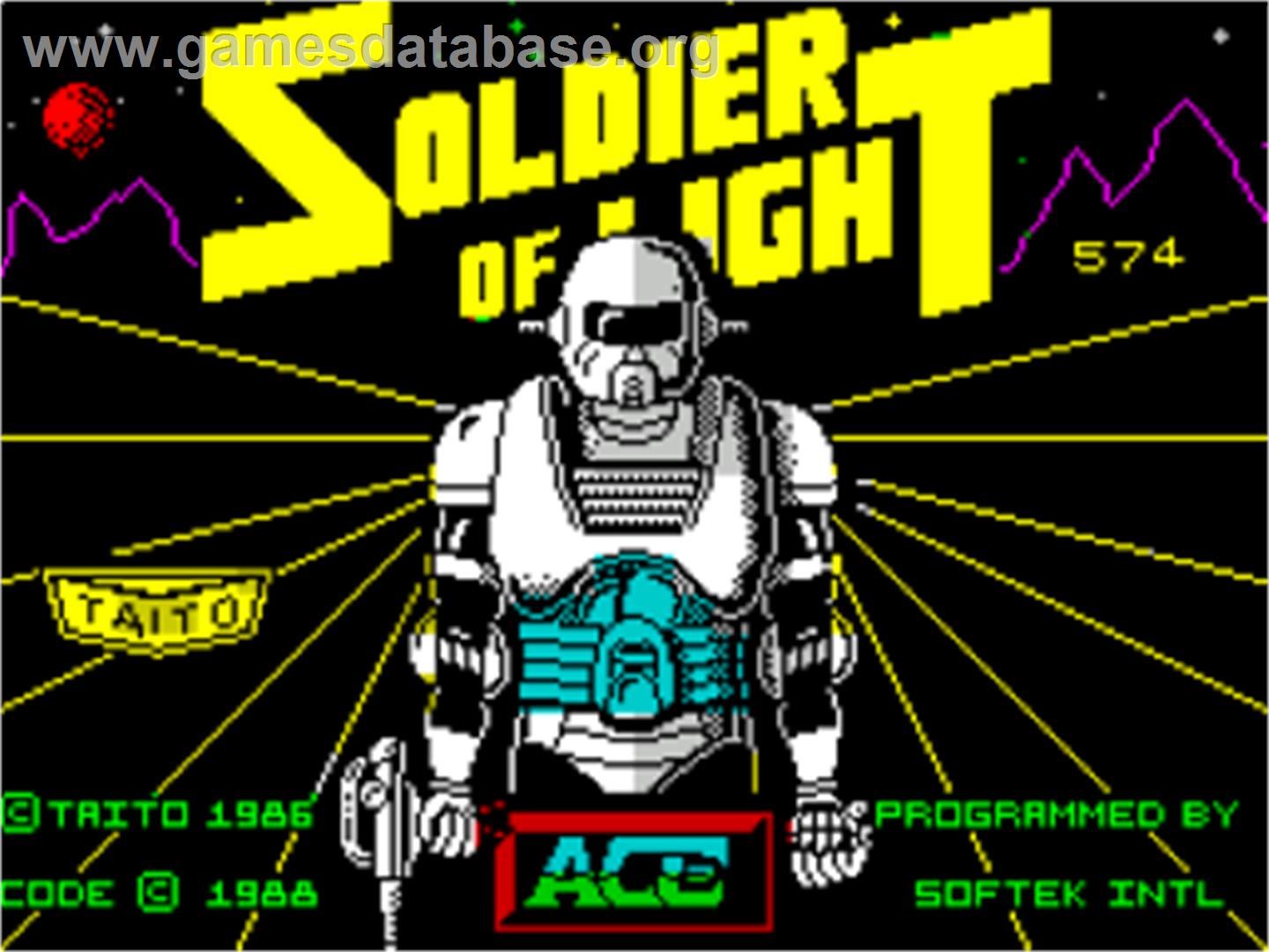 Soldier Of Light - Sinclair ZX Spectrum - Artwork - Title Screen