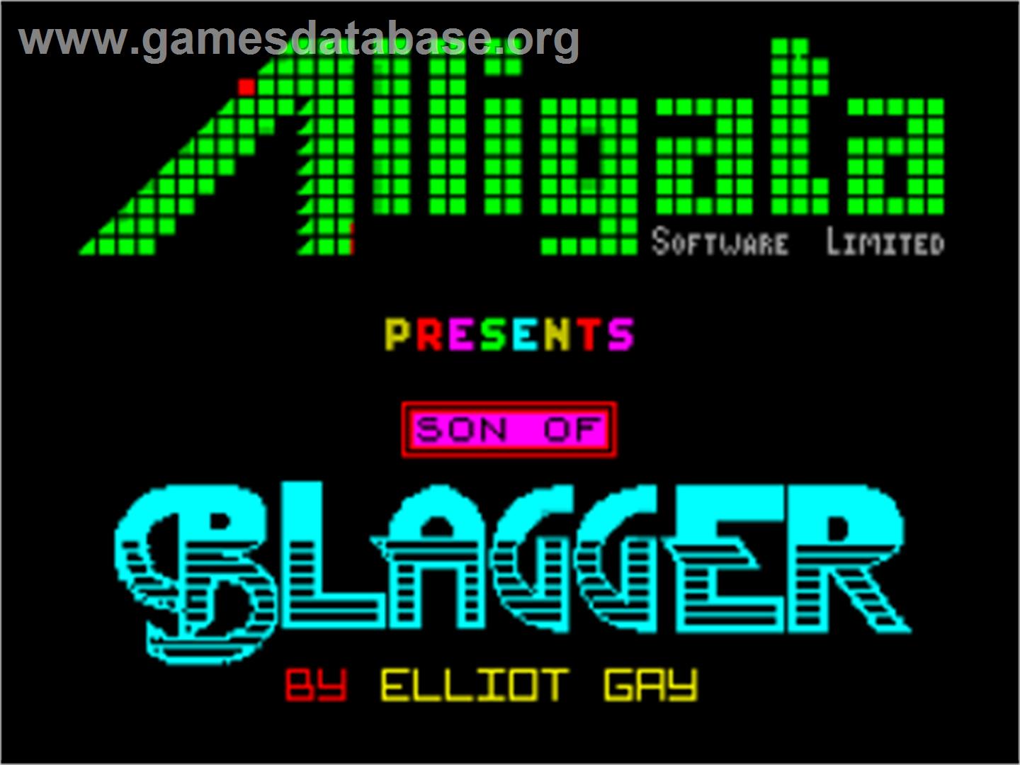 Son Of Blagger - Sinclair ZX Spectrum - Artwork - Title Screen