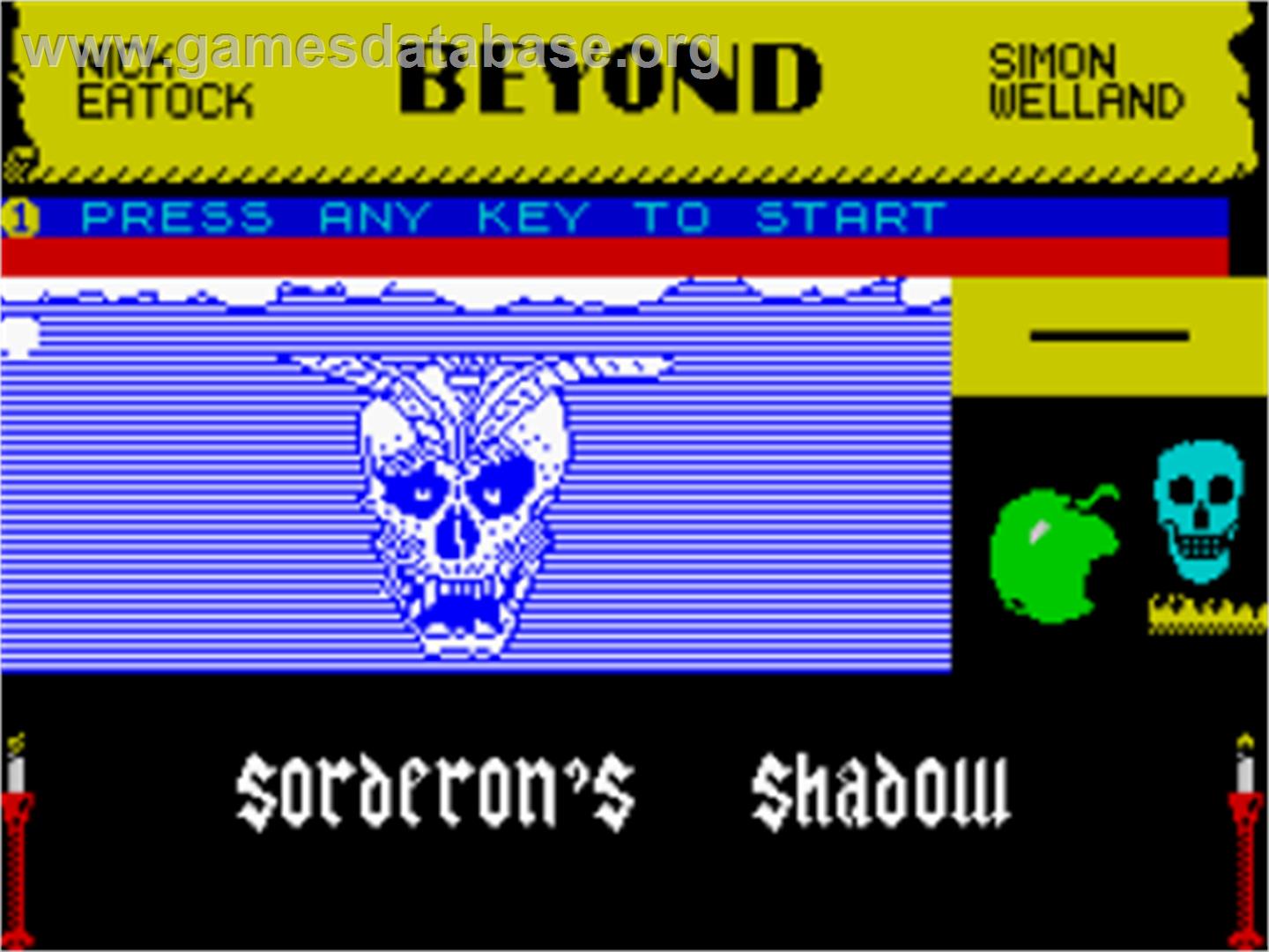 Sorderon's Shadow - The Legend Of Elindor - Sinclair ZX Spectrum - Artwork - Title Screen