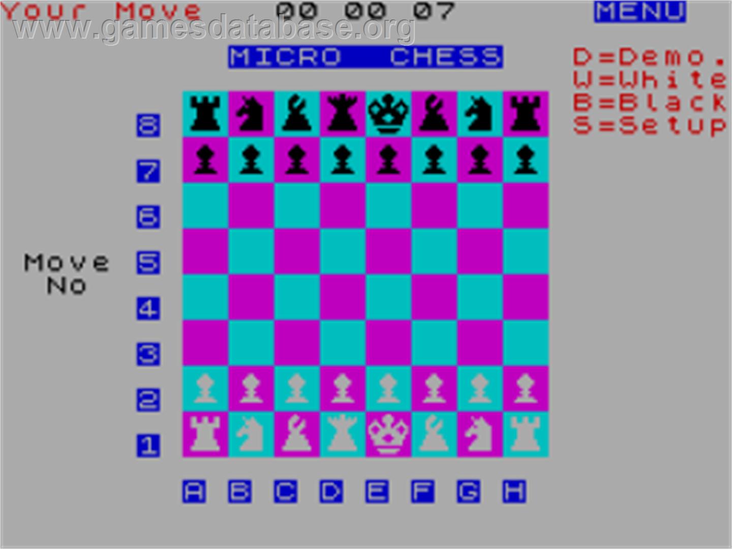 Spectrum Micro Chess - Sinclair ZX Spectrum - Artwork - Title Screen