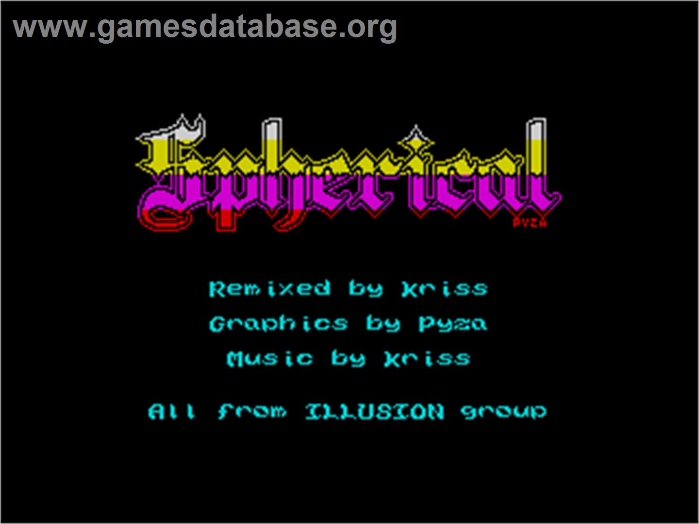Spherical - Sinclair ZX Spectrum - Artwork - Title Screen