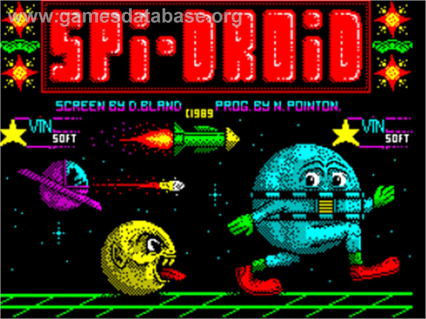 Spi Droid - Sinclair ZX Spectrum - Artwork - Title Screen