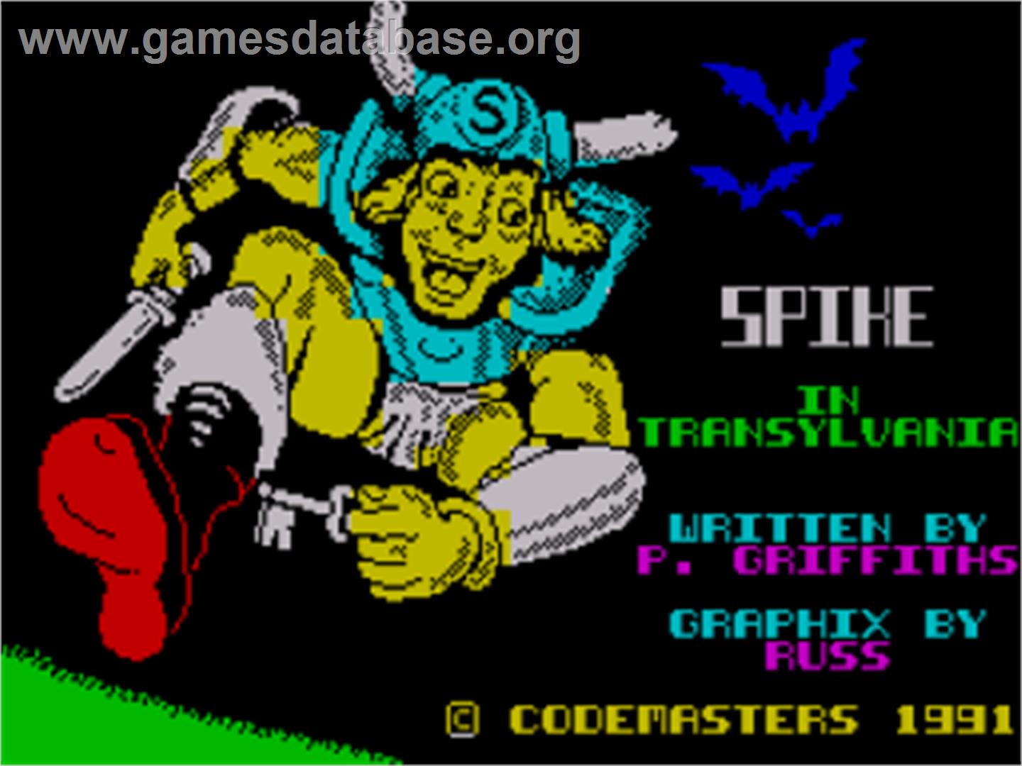 Spike in Transilvania - Sinclair ZX Spectrum - Artwork - Title Screen