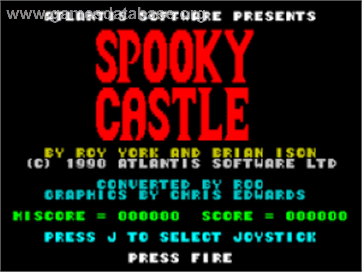 Spooky Castle - Sinclair ZX Spectrum - Artwork - Title Screen
