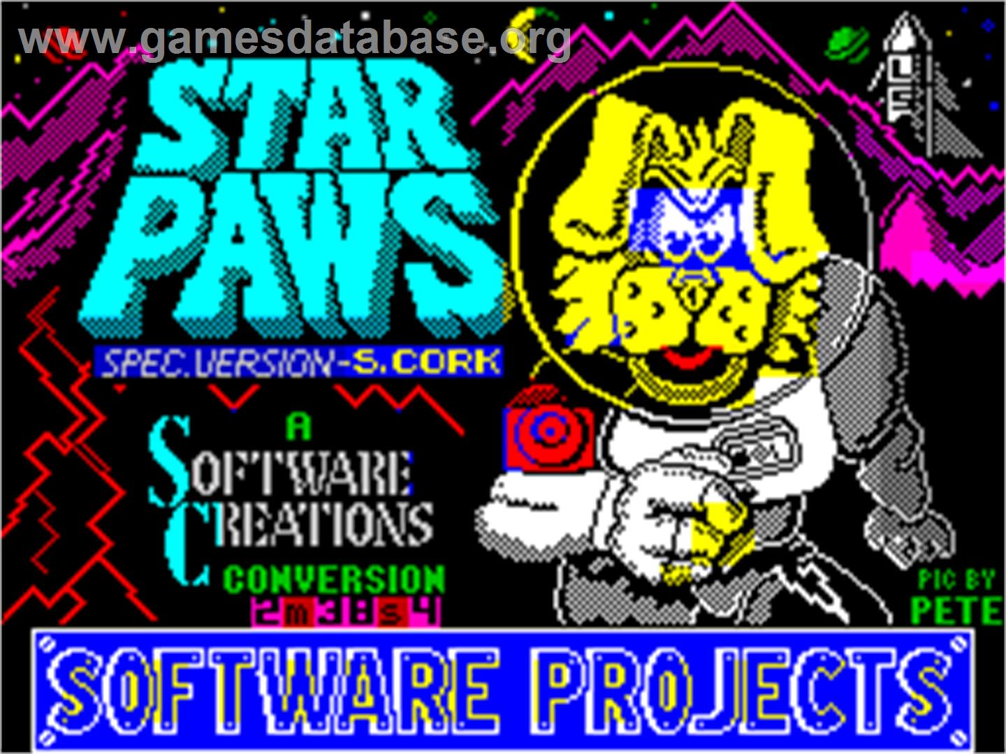 Star Paws - Sinclair ZX Spectrum - Artwork - Title Screen