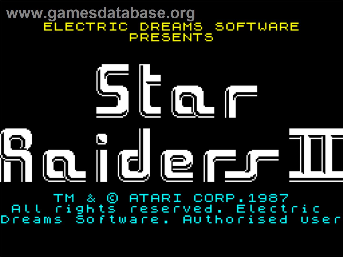 Star Raiders II - Sinclair ZX Spectrum - Artwork - Title Screen
