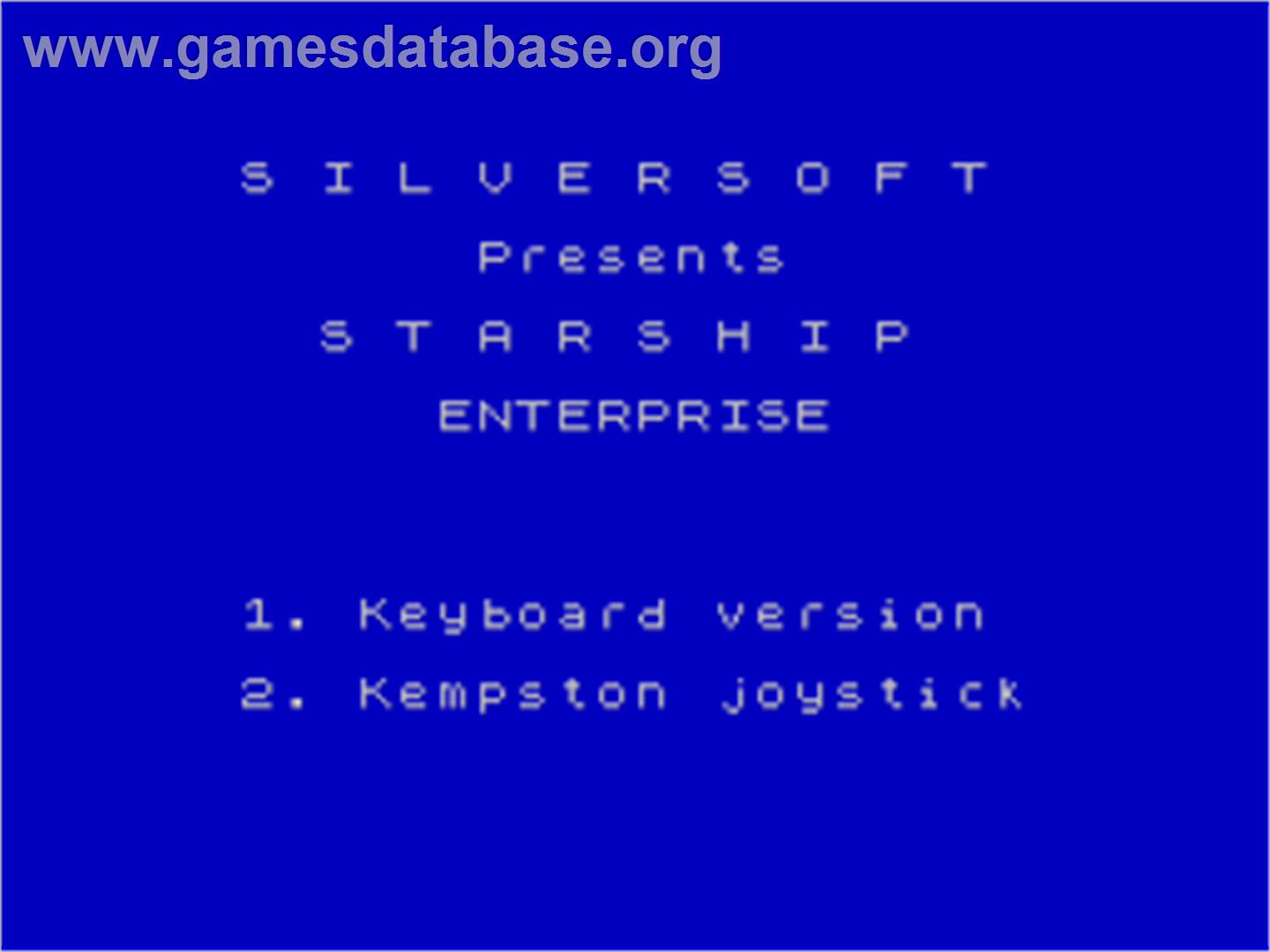 Starship Enterprise - Sinclair ZX Spectrum - Artwork - Title Screen