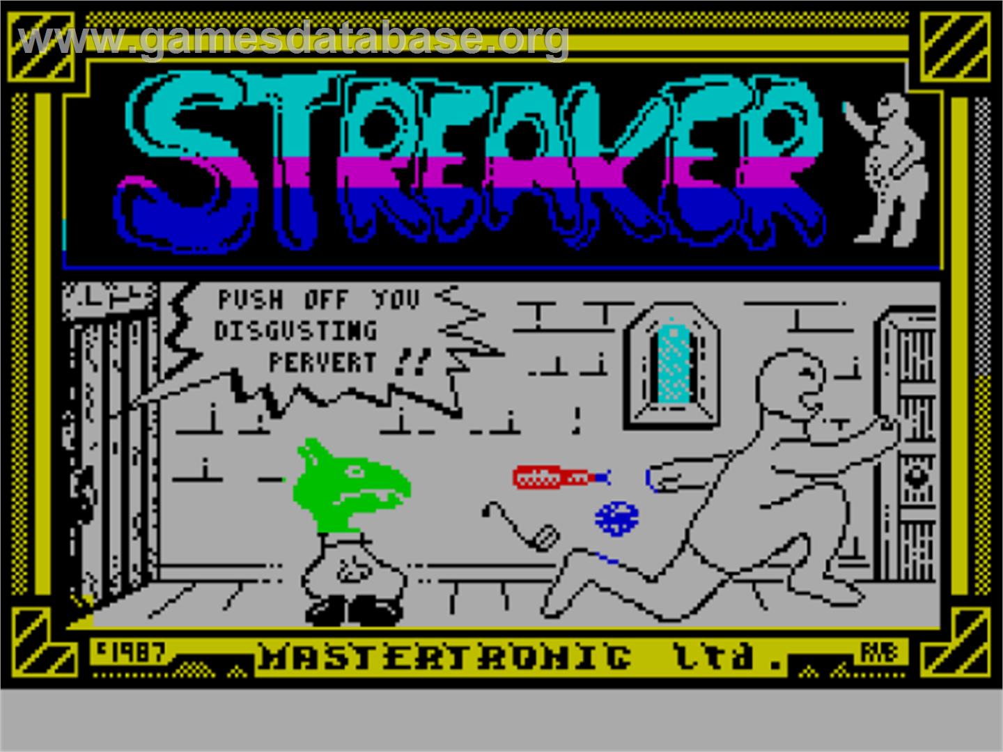 Streaker - Sinclair ZX Spectrum - Artwork - Title Screen