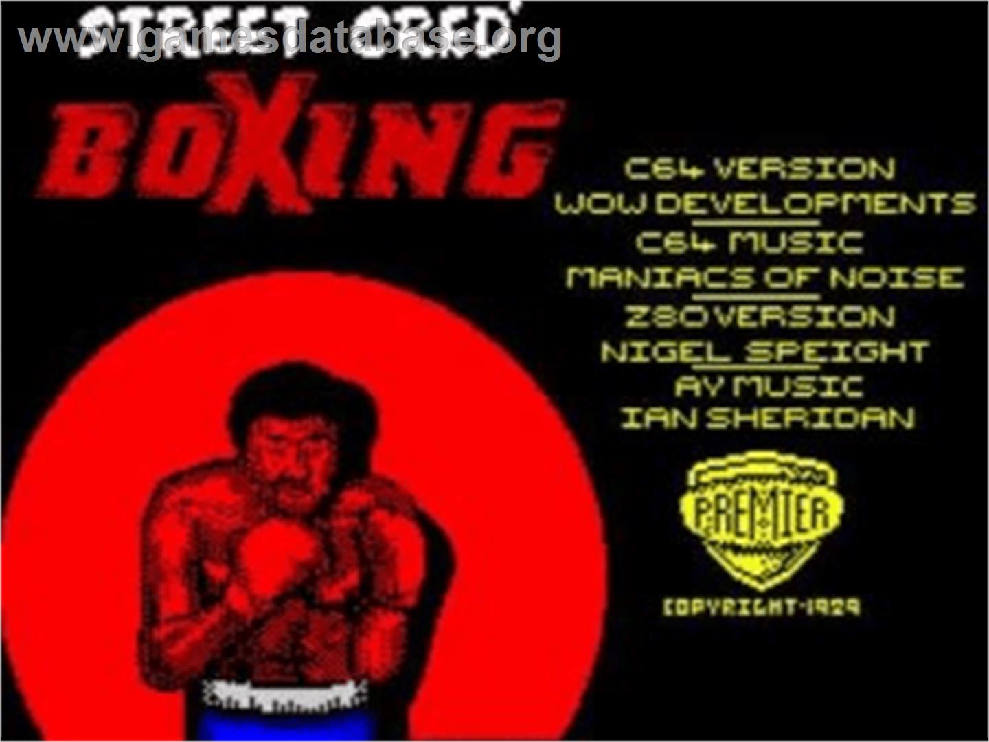Street Cred Boxing - Sinclair ZX Spectrum - Artwork - Title Screen