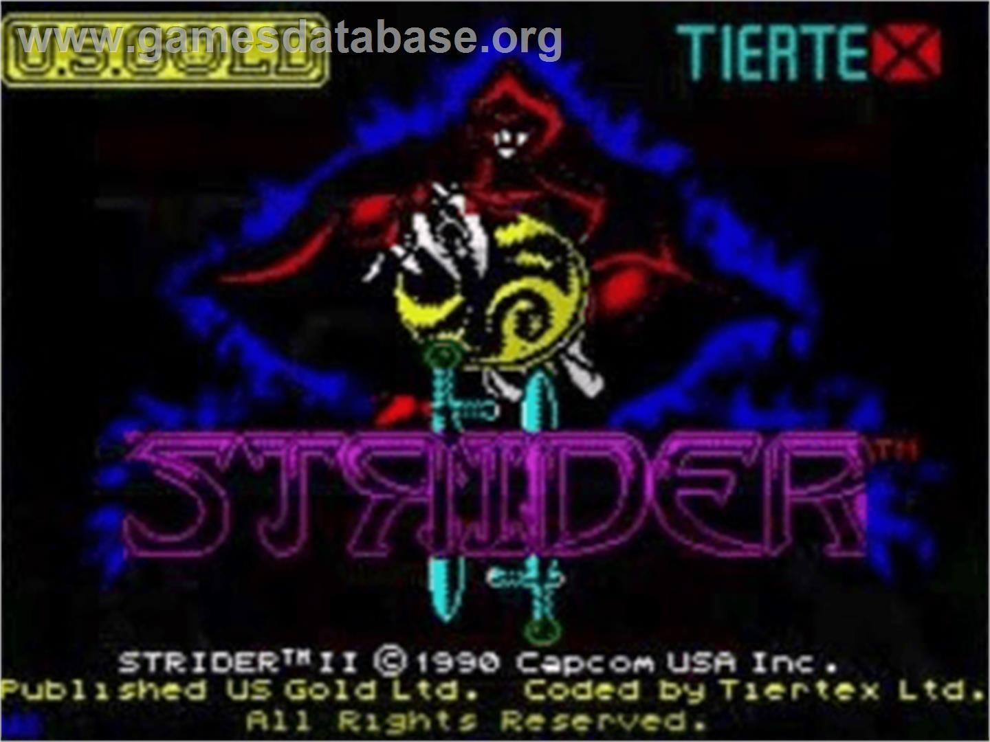 Strider 2 - Sinclair ZX Spectrum - Artwork - Title Screen