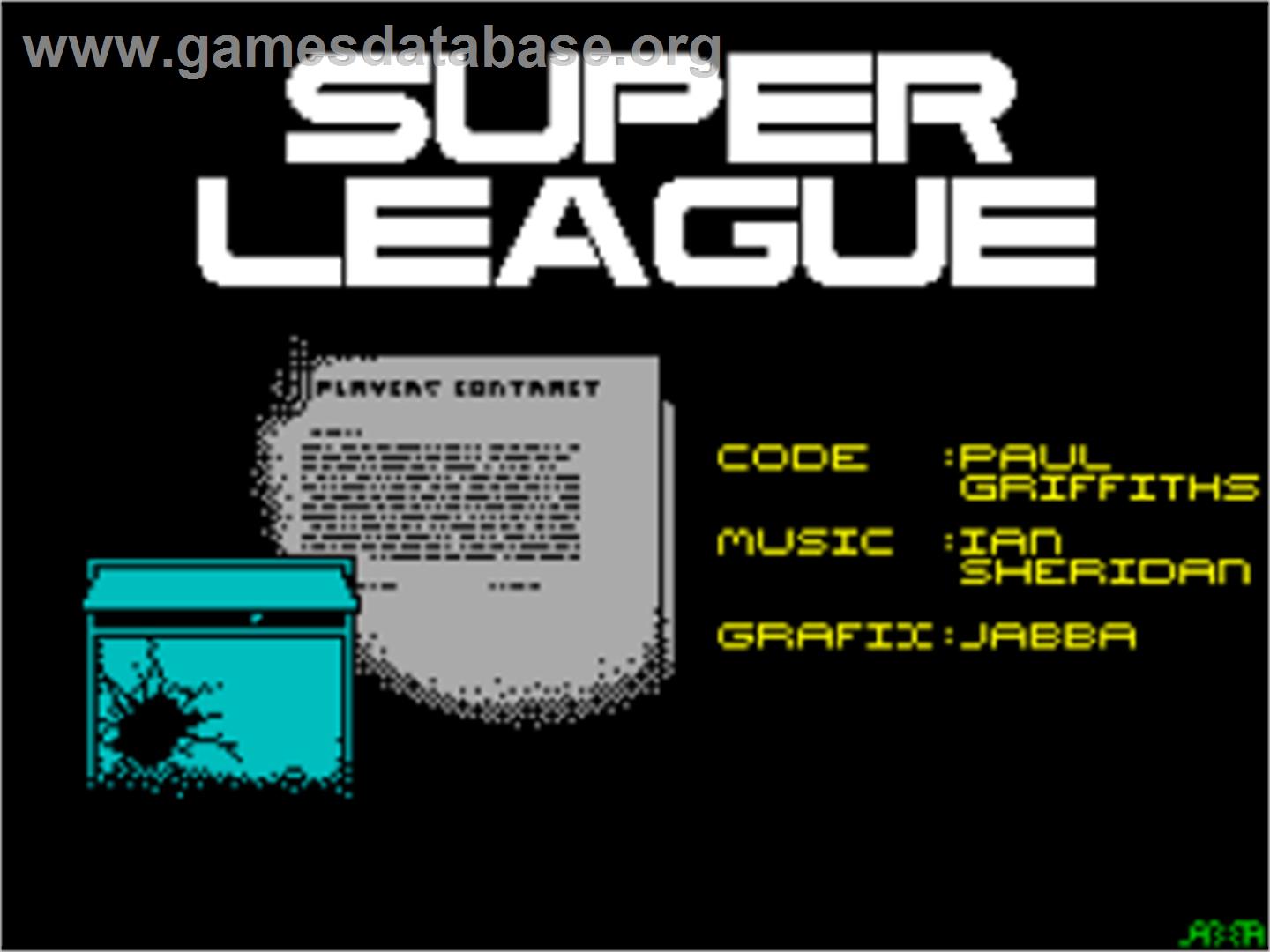 Super League - Sinclair ZX Spectrum - Artwork - Title Screen