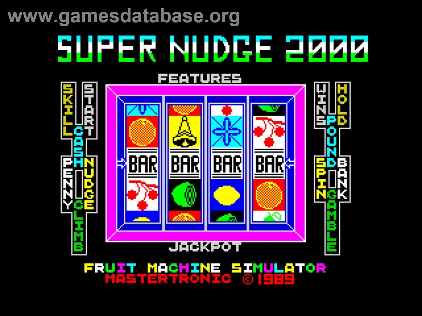 Super Nudge 2000 - Sinclair ZX Spectrum - Artwork - Title Screen