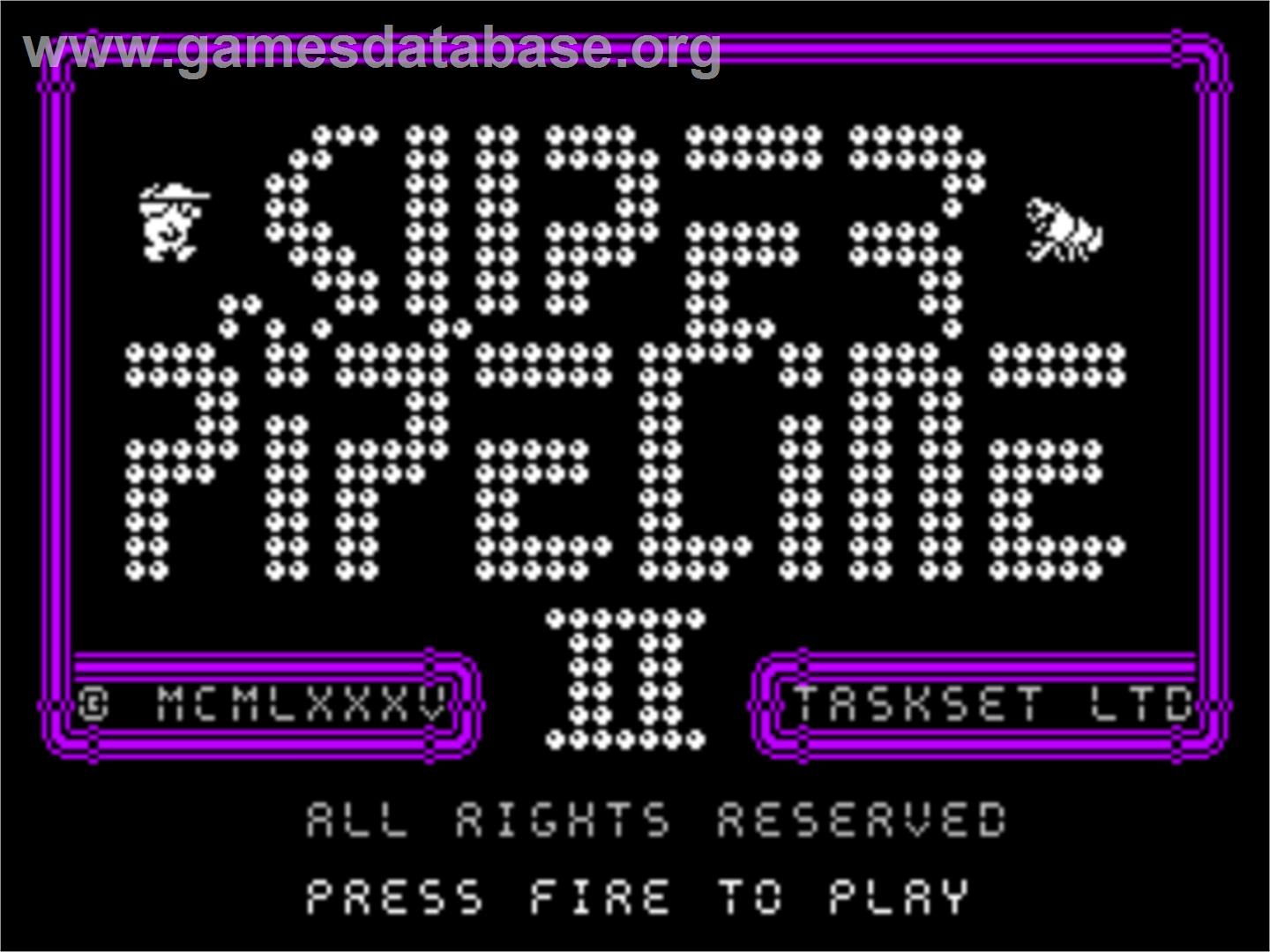 Super Pipeline II - Sinclair ZX Spectrum - Artwork - Title Screen