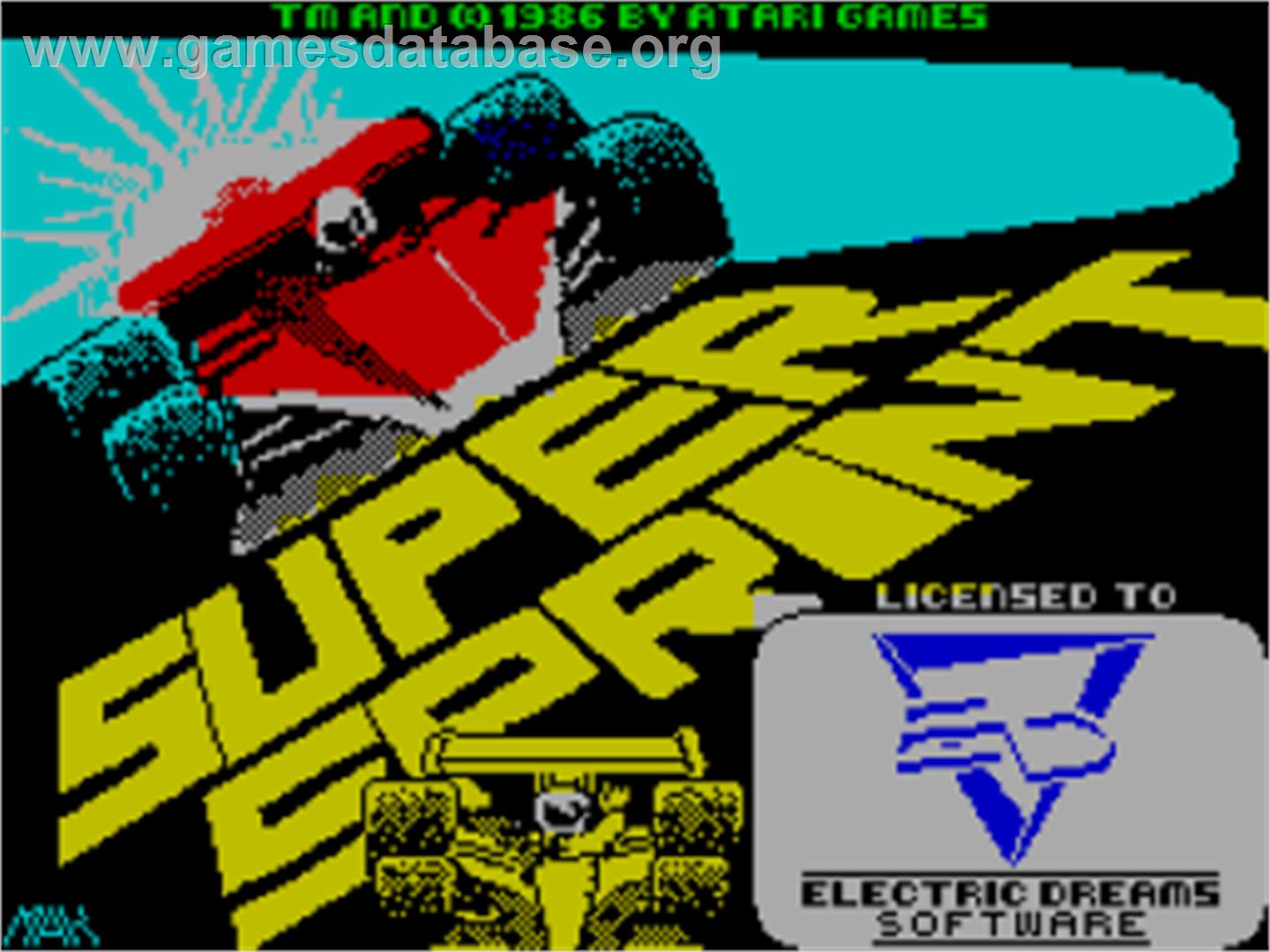 Super Sprint - Sinclair ZX Spectrum - Artwork - Title Screen
