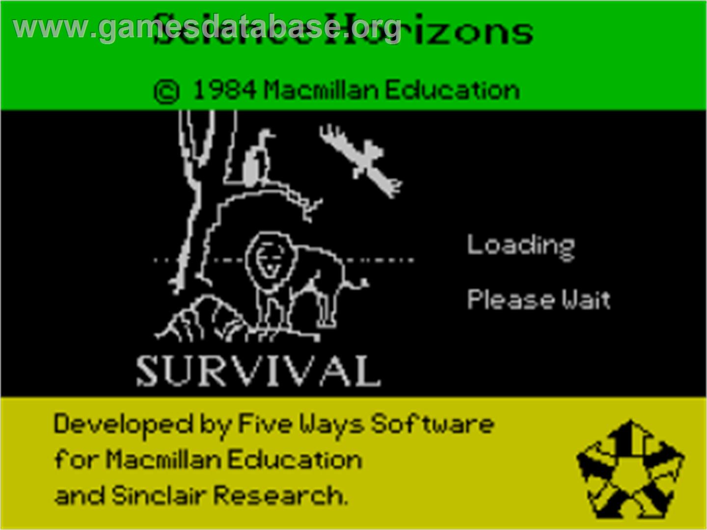 Survival - Sinclair ZX Spectrum - Artwork - Title Screen