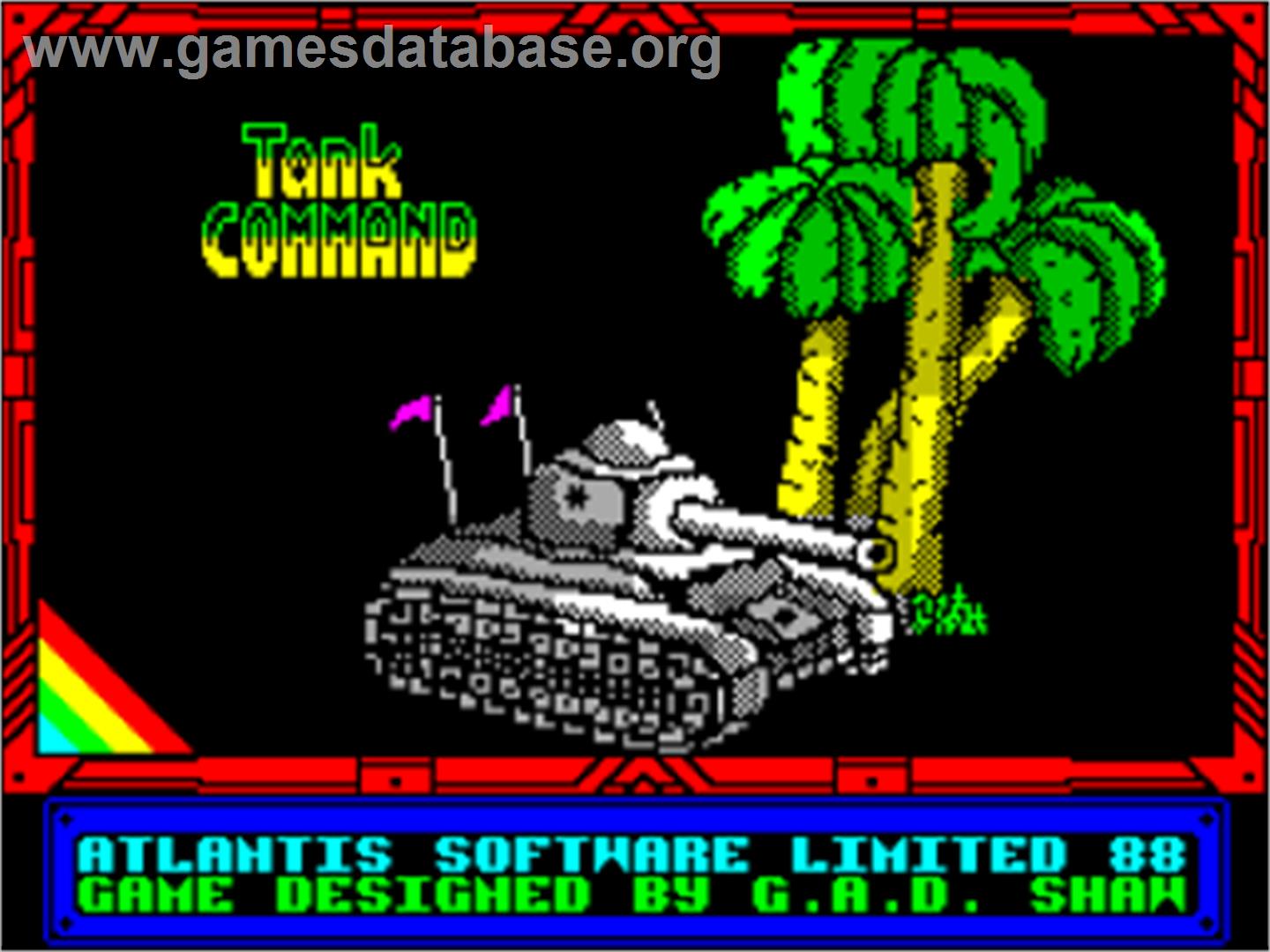 Tank Command - Sinclair ZX Spectrum - Artwork - Title Screen