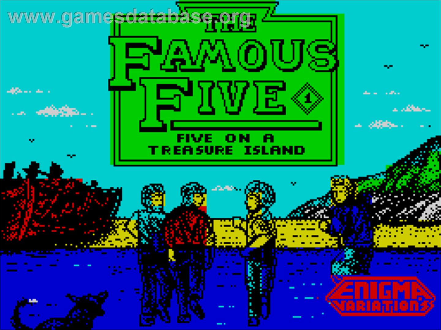 The Famous Five: Five on a Treasure Island - Sinclair ZX Spectrum - Artwork - Title Screen