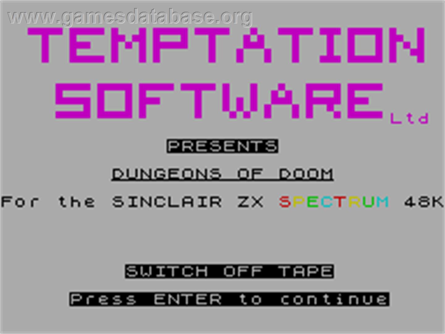 The Forest of Doom - Sinclair ZX Spectrum - Artwork - Title Screen