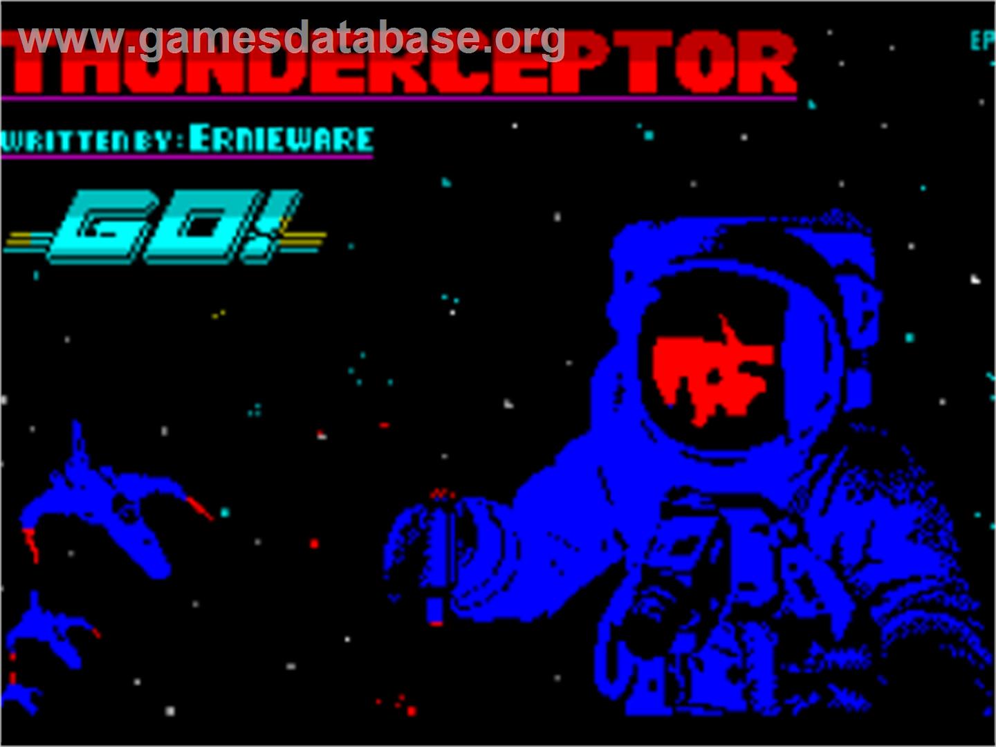 Thunderceptor - Sinclair ZX Spectrum - Artwork - Title Screen