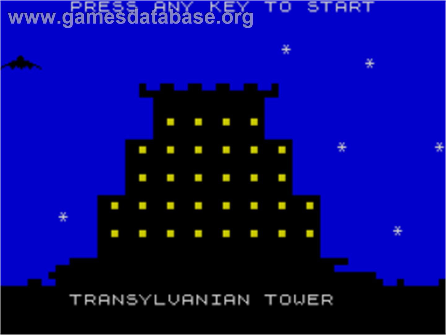 Transylvanian Tower - Sinclair ZX Spectrum - Artwork - Title Screen