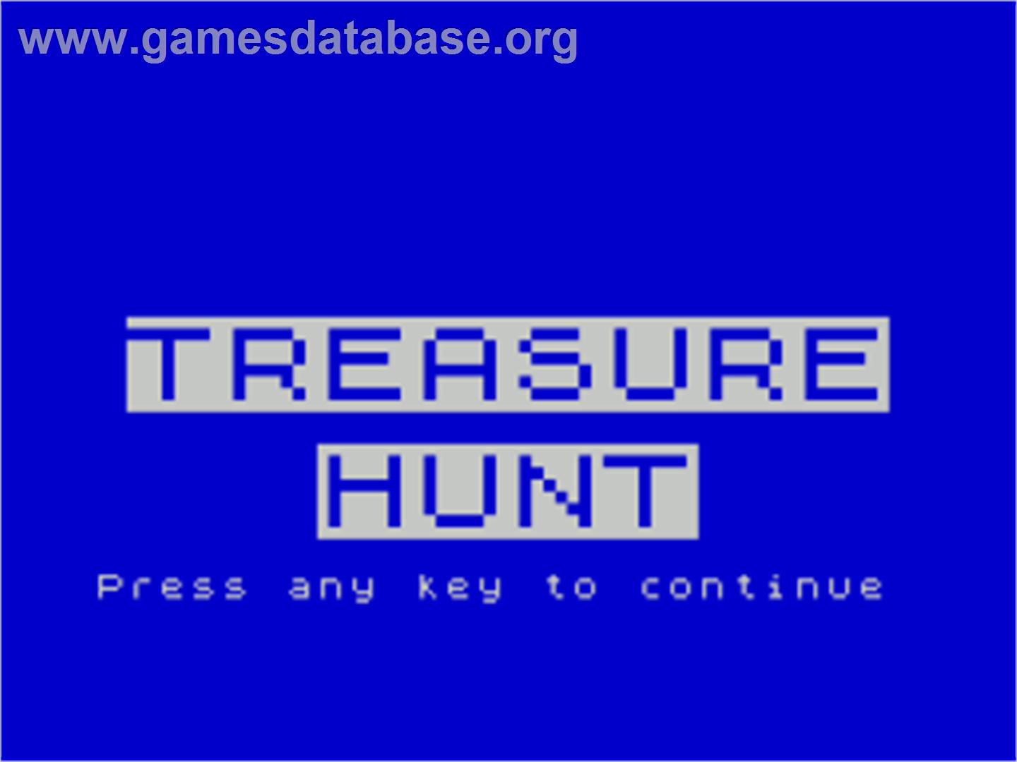 Treasure Hunt - Sinclair ZX Spectrum - Artwork - Title Screen