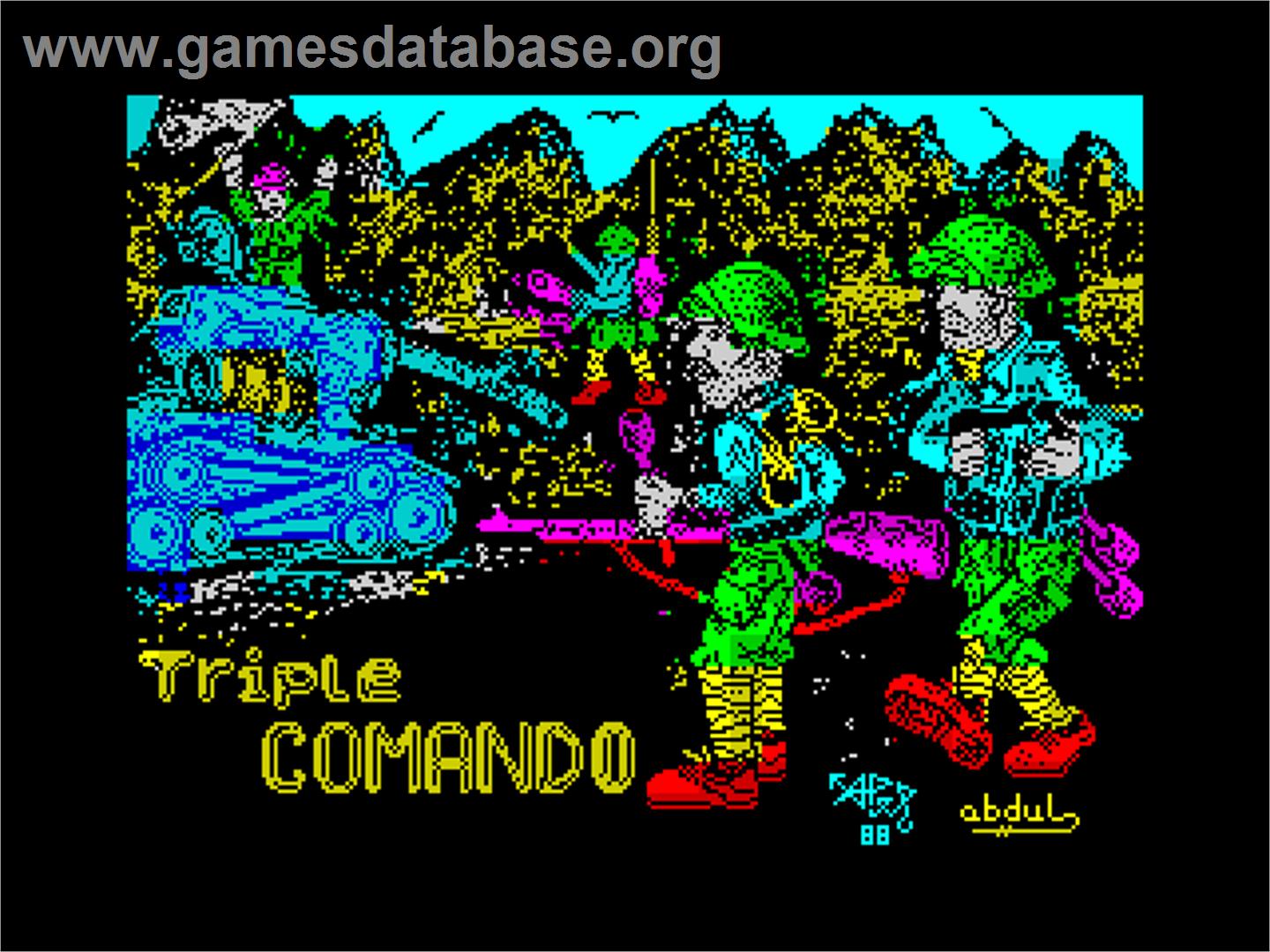 Triple Comando - Sinclair ZX Spectrum - Artwork - Title Screen