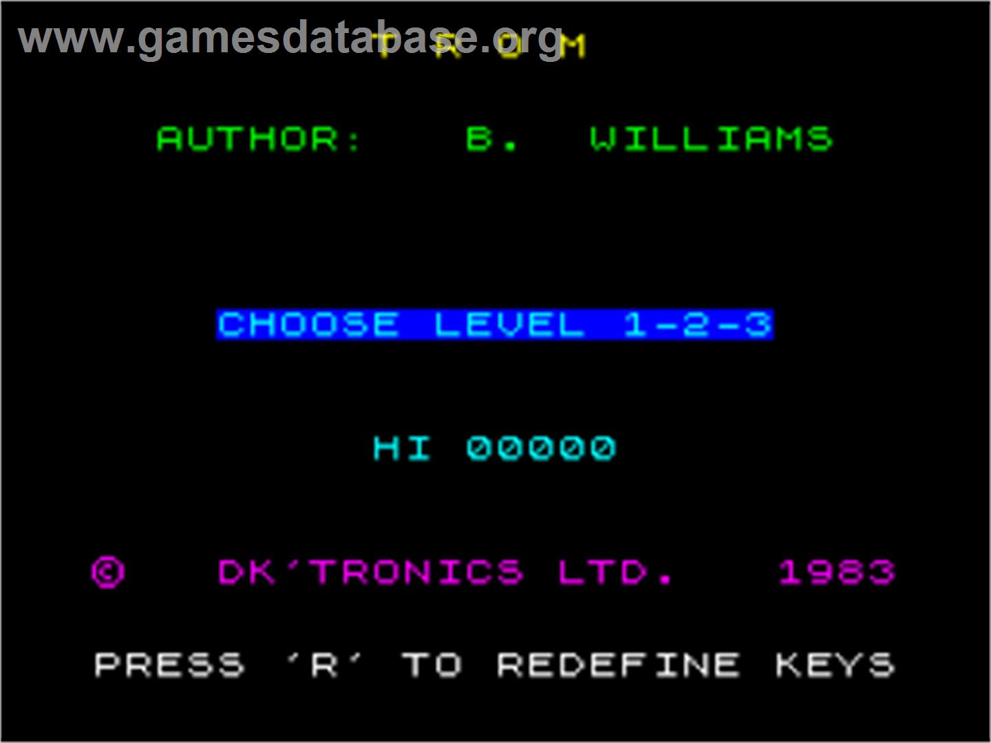 Trom - Sinclair ZX Spectrum - Artwork - Title Screen