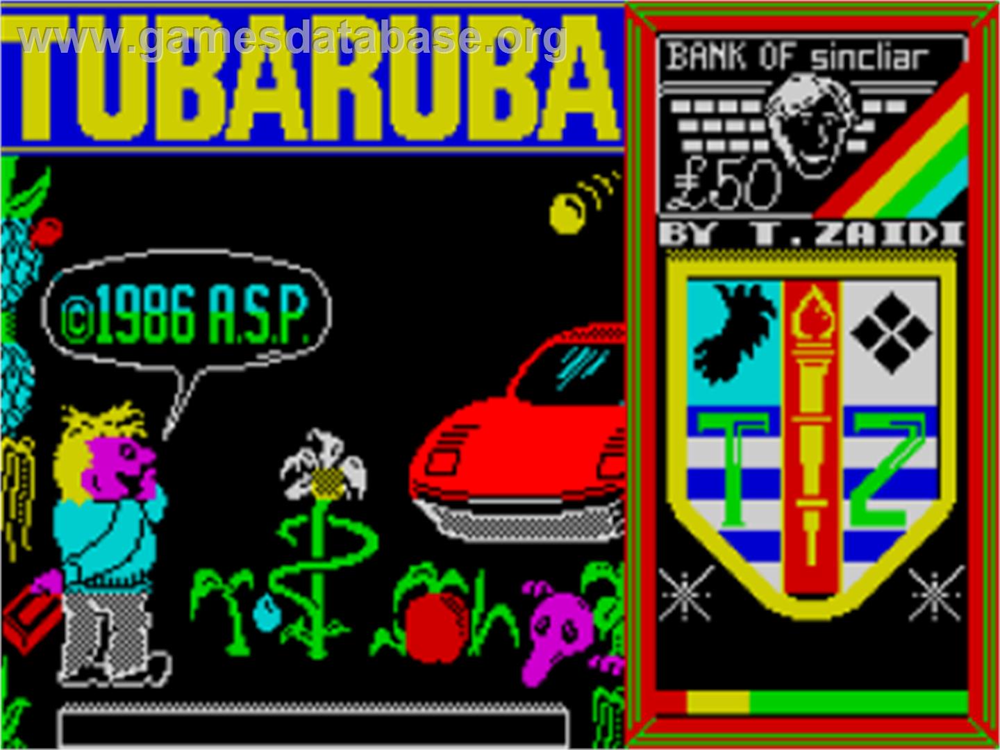 Tubaruba - Sinclair ZX Spectrum - Artwork - Title Screen