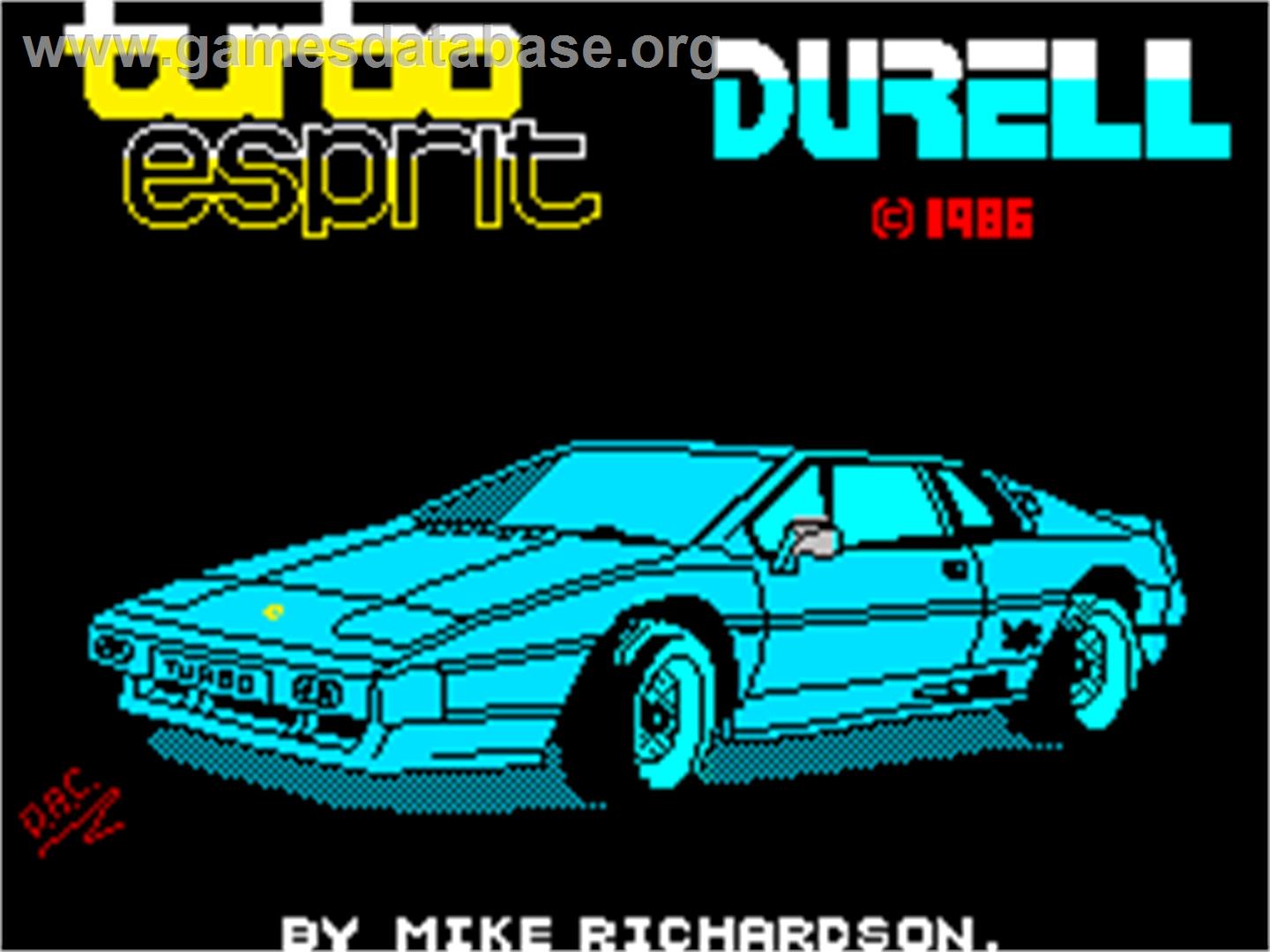 Turbo Esprit - Sinclair ZX Spectrum - Artwork - Title Screen