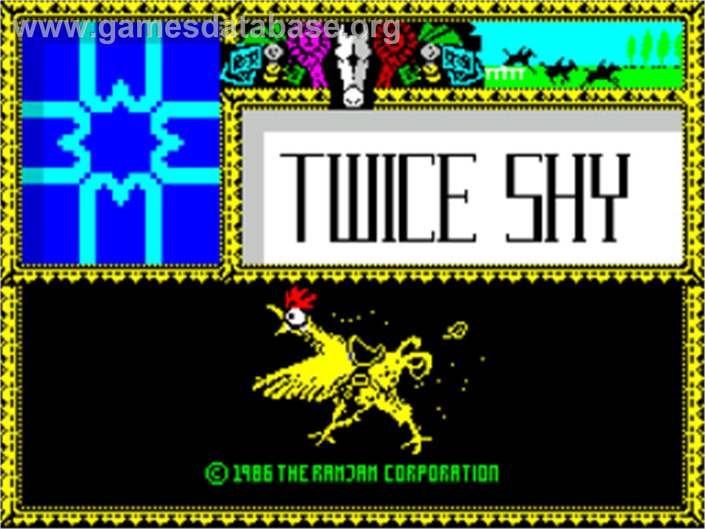 Twice Shy - Sinclair ZX Spectrum - Artwork - Title Screen