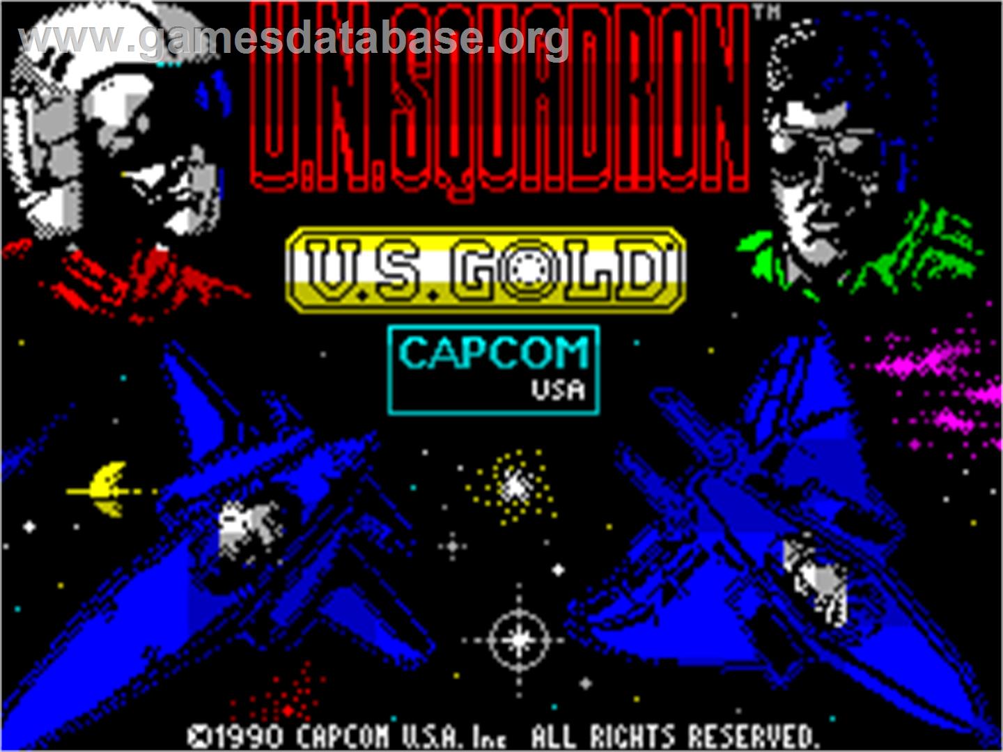 U.N. Squadron - Sinclair ZX Spectrum - Artwork - Title Screen